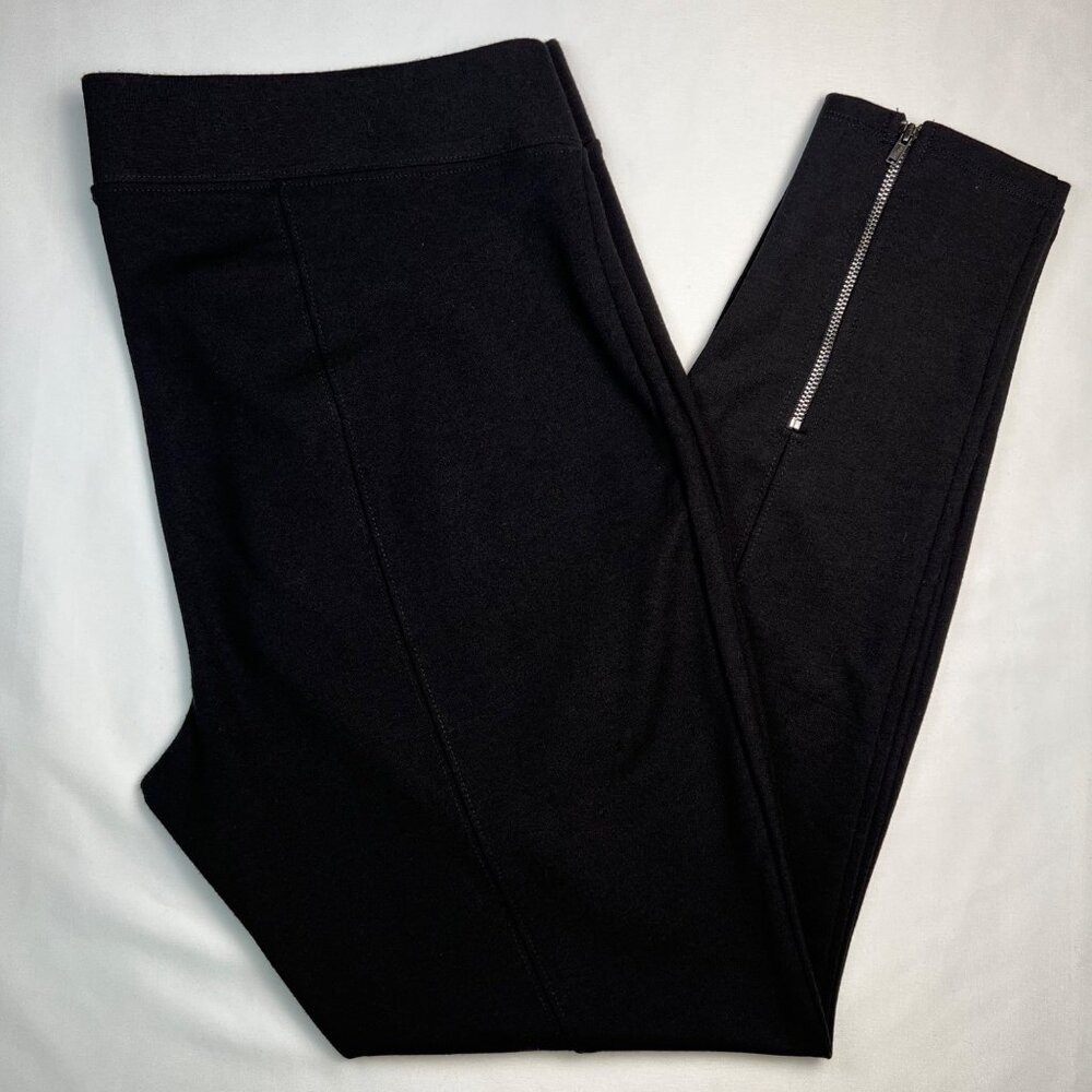 OLD NAVY Superskinny Black Leggings With Back Zippers Size Large